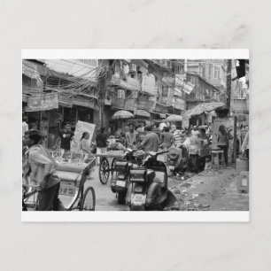B&W Chaos in Delhi Briefkaart
