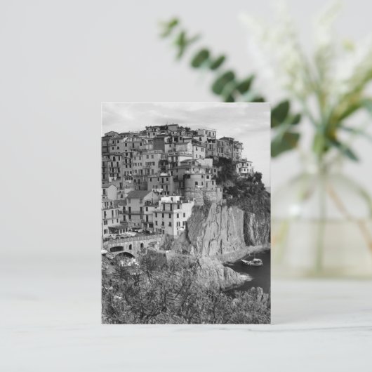 B&W Cinque Terre Briefkaart (Staand voorkant)