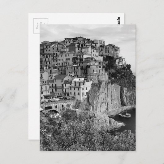 B&W Cinque Terre Briefkaart (Voorkant / Achterkant)