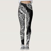 B&W Circular Mandala Leggings (Voorkant)