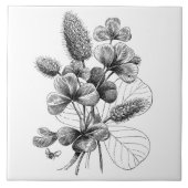  B&W Clover Bouquet Tegeltje (Voorkant)