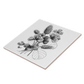  B&W Clover Bouquet Tegeltje (Zijkant)