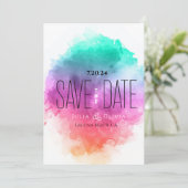 (B&W) Creatieve Moderne Waterverf sparen de Datum Save The Date (Staand voorkant)