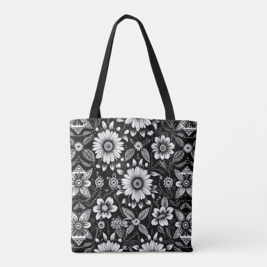 B&W Daisy Dose Tote Bag (Achterkant)