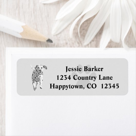 B&W Dalmatian Return Address Label (Insitu)