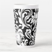 B&W damast (passende journal beschikbaar) Latte mo Mok (Voorkant)