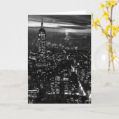 B&W de Stad van New York bij Nacht Kaart (Gele Bloem)