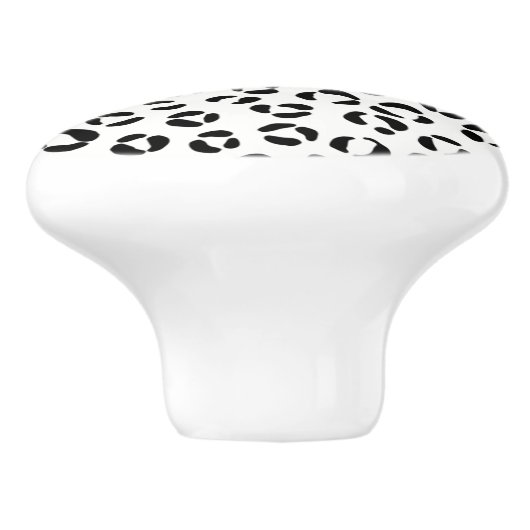 B&W Dierenprint Sherpa Deken Keramische Knop (Zijkant)