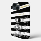 B & W Drie koffiezetapparaten Gestreepte koffie Case-Mate iPhone Case (Achterkant)