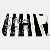 B & W Drie koffiezetapparaten Gestreepte koffie Case-Mate iPhone Case (Achterkant (horizontaal))