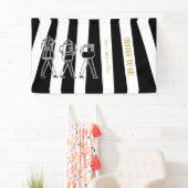 B & W Drie Koffiezetapparaten Gestreepte Koffie Spandoek (Insitu)