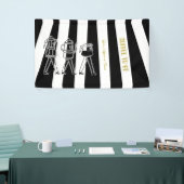 B & W Drie Koffiezetapparaten Gestreepte Koffie Spandoek (Beurs)