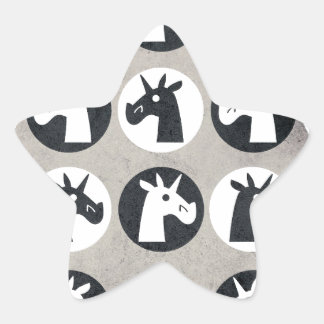 B&W Eenhoorn Stippen Ster Sticker