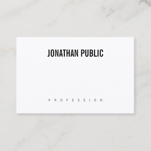 B&W Eenvoudig Modern Ontwerp Elegant Duidelijke Mi Visitekaartje (Voorkant)