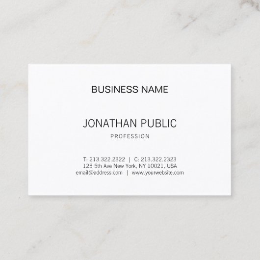 B&W Eenvoudig Modern Ontwerp Elegant Duidelijke Mi Visitekaartje (Achterkant)