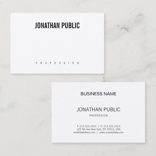 B&W Eenvoudig Modern Ontwerp Elegant Duidelijke Mi Visitekaartje (Voorkant / Achterkant)