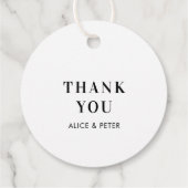 B & W | Eenvoudige Moderne Trouw Dank Geschenk Bedankjes Labels (Achterkant)