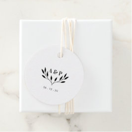 B & W | Eenvoudige Moderne Trouw Dank Geschenk Bedankjes Labels