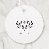 B & W | Eenvoudige Moderne Trouw Dank Geschenk Bedankjes Labels (Voorkant)
