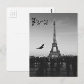 B&W Eiffeltoren Briefkaart (Voorkant / Achterkant)