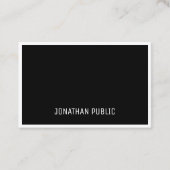 B&W Elegant Zwart Wit Eenvoudig Professioneel Visitekaartje (Voorkant)