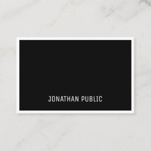 B&W Elegant Zwart Wit Eenvoudig Professioneel Visitekaartje
