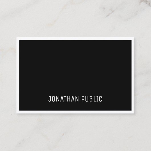 B&W Elegant Zwart Wit Eenvoudig Professioneel Visitekaartje (Voorkant)