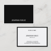 B&W Elegant Zwart Wit Eenvoudig Professioneel Visitekaartje (Voorkant / Achterkant)