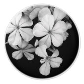 B&W Elegante bloemen Keramische Knop (Voorkant)