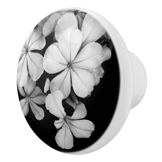 B&W Elegante bloemen Keramische Knop (Rechts)