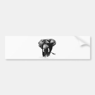 B&W Elephant Bumpersticker