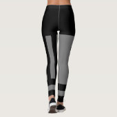 B&W, en Grijs, Oceaan en Sterren Harlequin Design Leggings (Achterkant)