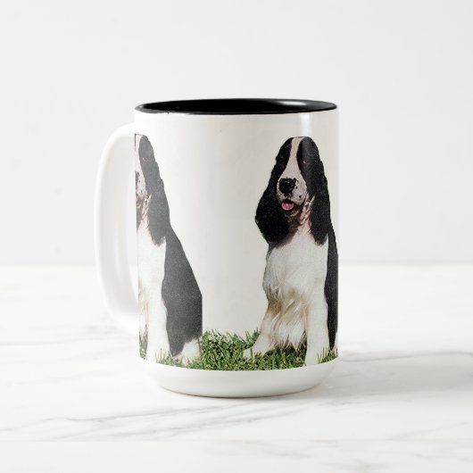 B & W Engelse Springer #1 Tweekleurige Koffiemok (Voorkant links)