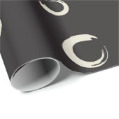 B&W Enso-penseelstreek Cadeaupapier (Rol Hoek)