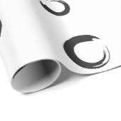 B&W Enso-penseelstreek Cadeaupapier (Rol Hoek)