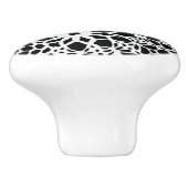 B & W Faux Crochet Pattern Keramische Knop (Zijkant)