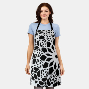 B & W Faux Crochet Pattern Schort