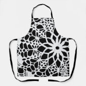 B & W Faux Crochet Pattern Schort (Voorkant)