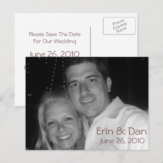 b&w fav aankondigingskaart (Voorkant / Achterkant)