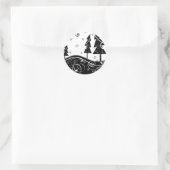 B&W-forest Ronde Sticker (Tas)