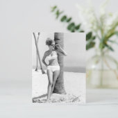 B&W Foto Florida Bikini Girl Briefkaart (Staand voorkant)