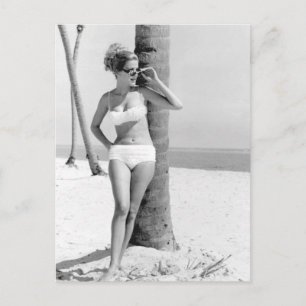 B&W Foto Florida Bikini Girl Briefkaart