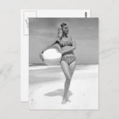  B&W Foto Florida Bikini Girl Briefkaart (Voorkant / Achterkant)
