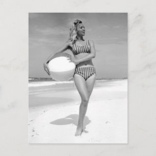 B&W Foto Florida Bikini Girl Briefkaart