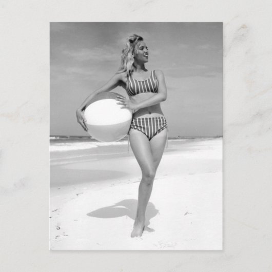  B&W Foto Florida Bikini Girl Briefkaart (Voorkant)