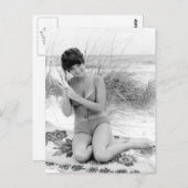  B&W Foto Florida Bikini Girl Briefkaart (Voorkant / Achterkant)