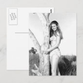  B&W Foto Florida Bikini Girl Briefkaart (Voorkant / Achterkant)