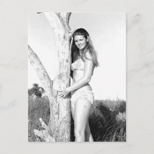  B&W Foto Florida Bikini Girl Briefkaart (Voorkant)