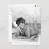  B&W Foto Florida Bikini Girl Briefkaart (Voorkant / Achterkant)