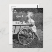 B&W Foto Kind Straining Move Winkelwagen Nieuw Adr Briefkaart (Voorkant / Achterkant)